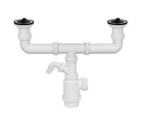 EDM Sifon doble botella extensible v70 con toma lavavajillas