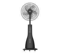 EDM Ventilador Nebulizador Negro 70W Ø41 x 128 cm | 9 Niveles de Velocidad, 3 Modos de Operación, Depósito 3,1 Litros, Aspas de 36 cm, Con Ruedas
