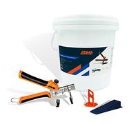 Edma 259255 Sistema autonivelante Edmalevel - Kit de inicio 100 piezas - 1,5 mm - Elimina diferencias de nivel y mantiene un ancho de junta constante
