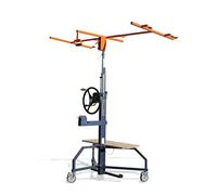 Edma - Elevador de Placas EDMAPLAC 450 - Asistencia para Atornillador - 3 Ruedas Ø 125 x 32 mm - Ergonómico con Mango Bimaterial - Plataforma de Madera Desmontable Incluida - 60 kg