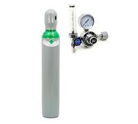 Edmar Argon 5.0 8L 200 bar con regulador de presión Ar/CO2 ZR-67 y rotómetro - Gas de soldadura de alta pureza con regulador de precisión para costuras estables