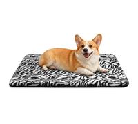 EDMIENS - Tapete grande para cama para perro, lavable a máquina, reutilizable, portátil, antideslizante, colchón esponjoso para perros medianos y grandes, gatos (91,5 x 58,5 cm, blanco y negro)