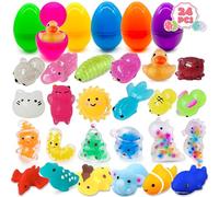 Edmirfun 24 Huevos De Pascua Rellenos con Juguetes Kawaii Mochi Brillantes, Huevos De Pascua Sorpresa, Simpáticos Suaves Juguetes Antiestrés, Llenado De Cestas De Pascua, Regalos De Pascua Niños