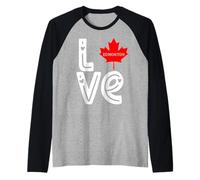 Edmonton Love Winter Snow Canada Canadian Christmas NYE Camiseta Manga Raglan