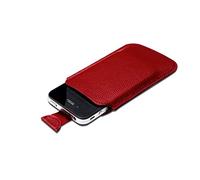 Ednet - Funda de Piel para Apple iPhone 4/iPod Touch, Color Rojo