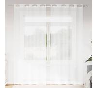 EDNRSOG Cortina de gasa, 2 unidades, color blanco, 245 x 140 cm, poliéster | Diseño transparente, sistema de apertura manual, montaje exterior, lavable a máquina, amortiguador de luz, multiusos