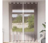 EDNRSOG Cortinas de gasa con ojales, 2 unidades, color marrón, 140 x 260 cm | 8 ojales por panel, semitransparente, lavable a máquina a 30 °C, combinable con cortinas pesadas, barra no incluida