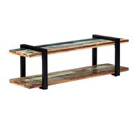 EDNRSOG Mueble de TV industrial de madera maciza recuperada, 130 x 40 x 40 cm, se puede utilizar como mesa baja o mesa baja, con patas de hierro con recubrimiento en polvo y estante inferior para