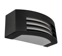 EDO, Aplique de exterior GARDI, aplique de aluminio, negro, cristal, plafón LED, plafón LED, lámpara LED, casquillo E27, máx. 40 vatios, IP54 resistente al agua, para jardín, EDO777352