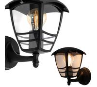 EDO Aplique de Pared Exterior E27 IMMA UP Negro - Moderna Lámpara de Fachada - Luz hacia Arriba - Iluminación de Jardín Impermeable IP44 - Elegante Farola para Jardín, Terraza, Fachada, Balcón