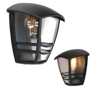 EDO Aplique de Pared Exterior E27 IMMA W Negro - Moderna Lámpara de Fachada - Luz Directa - Iluminación de Jardín Impermeable IP44 - Elegante Farola para Jardín, Terraza, Fachada, Balcón