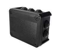 EDO Caja de Derivación Estanca Negro 150x115x65 mm IP66 con Tapa Atornillada - Caja de Conexiones de Superficie en PVC sin Halógenos - Resistente a Agua, Polvo, UV - Uso en Interiores y Exteriores