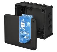 EDO Caja de Superficie IP44 Estanca 240x190x95 mm Negra
