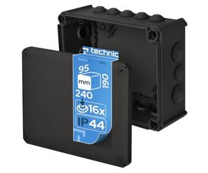 EDO Caja de Superficie IP44 Estanca 240x190x95 mm Negra