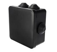 EDO Caja de Superficie IP55 Estanca 109x109x57 mm Negra - Resistente a los UV, sin Halógenos - Caja de Distribución con Prensaestopas y Tapa a Presión Interior/Exterior