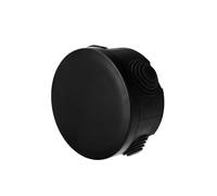 EDO Caja de Superficie IP55 Estanca Ø89x47 mm Negra - Resistente a los UV, sin Halógenos - Caja de Distribución con Prensaestopas y Tapa a Presión Interior/Exterior