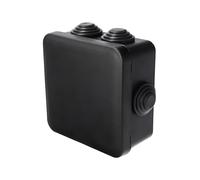 EDO Caja de Superficie IP55 Estanca 94x94x47 mm Negra - Resistente a los UV, sin Halógenos - Caja de Distribución con Prensaestopas y Tapa a Presión Interior/Exterior