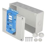 EDO Caja de Superficie IP65 Estanca 260x150x80 mm Gris