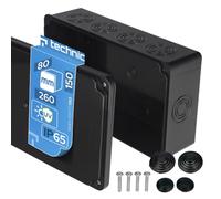 EDO Caja de Superficie IP65 Estanca 260x150x80 mm Negro Resistente a UV