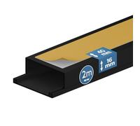 EDO Canaleta Autoadhesiva para Cables 40x16 mm Antracita Oscuro 2 m - Tira de PVC con Tapa Abatible - Canaleta Eléctrica para Pared y Organizador de Cables para Hogar, Oficina o TV