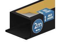 EDO Canaleta Autoadhesiva para Cables 60x40 mm Antracita Oscuro 2 m - Tira de PVC con Tapa Abatible - Canaleta Eléctrica para Pared y Organizador de Cables para Hogar, Oficina o TV