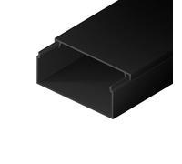 EDO Canaleta Eléctrica 100x40 mm Antracita Oscuro 2 m - Tapa Abatible y Montaje con Tornillos - Canaleta para Cables de Pared - Organizador de Cables para Hogar, Oficina o TV