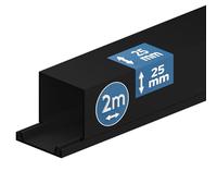 EDO Canaleta Eléctrica 25x25 mm Antracita Oscuro 2 m - Tapa Abatible