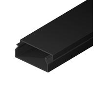 EDO Canaleta Eléctrica 40x16 mm Antracita Oscuro 2 m - Tapa Abatible y Montaje con Tornillos - Canaleta para Cables de Pared - Organizador de Cables para Hogar, Oficina o TV