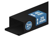 EDO Canaleta Eléctrica 40x25 mm Antracita Oscuro 2 m - Tapa Abatible