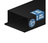 EDO Canaleta Eléctrica 80x40 mm Antracita Oscuro 2 m - Tapa Abatible y Montaje con Tornillos - Canaleta para Cables de Pared - Organizador de Cables para Hogar, Oficina o TV
