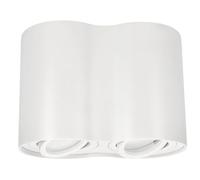 EDO Foco de Techo en Superficie Redondo Blanco SKAND 2 Orientable - Doble Lámpara de Techo Moderna en Aluminio con Casquillo GU10 - Aplique de Techo para Salón, Cocina, Pasillo, Oficina