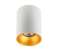 EDO Foco de Techo Superficie GU10 ZAMA Plafón Redondo - Reflector de Superficie, Lámpara de Techo Blanco con Centro Dorado - Ø80x110mm 230V - Downlight de Aluminio para Dormitorio, Salón, Cocina