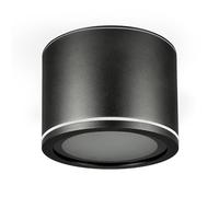 EDO Foco de Techo Superficie IP54 Exterior/Interior UMA Negro Impermeable 230V - Ø90*60mm Moderna Lámpara de Techo Redonda de Aluminio Baño, Cocina Iluminación, Sin Fuente de Luz GX53