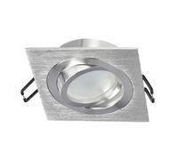EDO Foco Empotrable Techo LED 1 Luz CERI Orientable Cuadrado Plata 35W - Luminaria Empotrada GU10, Spot Techo Moderno Iluminación Interior para Salón Cocina Pasillo Oficina sin Bombilla