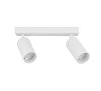 EDO Focos de Techo GU10 con 2 Focos MALGA Blanco Orientable, Lampara de Techo Interior Ajustables y Giratorios Moderno, Plafón para Salon, Dormitorio, Cocina, Sin Bombilla