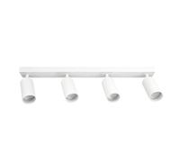 EDO Focos de Techo GU10 con 4 Focos MALGA Blanco Orientable, Lampara de Techo Interior Ajustables y Giratorios Moderno, Plafón para Salon, Dormitorio, Cocina, Sin Bombilla