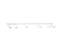 EDO Focos de Techo GU10 con 6 Focos MALGA Blanco Orientable, Lampara de Techo Interior Ajustables y Giratorios Moderno, Plafón para Salon, Dormitorio, Cocina, Sin Bombilla