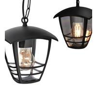 EDO Lámpara de Jardín Colgante E27 IMMA C Negra - Moderna Farola Exterior de 100 cm de Longitud - Iluminación de Jardín Impermeable IP44 - Elegante Luz con Cadena para Jardín, Cenadores, Terraza