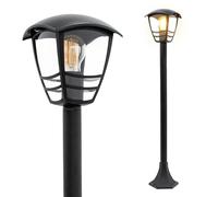 EDO Lámpara de Jardín Poste E27 IMMA L/T Negra - Moderna Farola Exterior de 100 cm de Altura - Iluminación de Jardín Impermeable IP44 - Elegante Luz de Pie para Caminos, Terraza, Patio, Césped