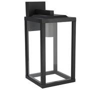 EDO, lámpara de pared de exterior GAIA T, lámpara de pared de aluminio, negro, vidrio, lámpara de techo LED, lámpara LED, casquillo E27, máx. 40 W, resistente al agua IP44, para el jardín, EDO777369