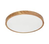 EDO, Lámpara de techo PERETI LED 24W Anillo de madera 35cm, 3000K Blanco cálido, 2400lm, panel led para techo, luces techo led, luces cocina techo, luz de techo led IP44, EDO777617
