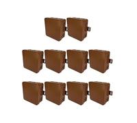 EDO Set 10x Caja de Superficie IP54 Hermética 75x75x41 mm Marrón, 12 Entradas, Flexible, sin Halógenos - Caja de Distribución con Salidas y Cierre “CLIC” Interior/Exterior