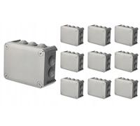 EDO Set 10x Caja de Superficie IP66 Estanca 150x115x65 mm Gris - Resistente a los UV, sin Halógenos - Caja de Distribución con Prensaestopas y Tapa Atornillada Interior/Exterior