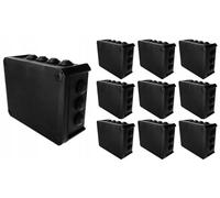 EDO Set 10x Caja de Superficie IP66 Estanca 190x150x75 mm Negra - Resistente a los UV, sin Halógenos - Caja de Distribución con Prensaestopas y Tapa Atornillada Interior/Exterior