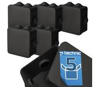 EDO Set 5x Caja de Superficie IP44 Estanca 109x109x57 mm Negra | Resistente a los UV, sin Halógenos - Caja de Distribución con Prensaestopas y Tapa a Presión Interior/Exterior