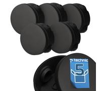 EDO Set 5x Caja de Superficie IP44 Estanca Ø89x47 mm Negra | Resistente a los UV, sin Halógenos - Caja de Distribución con Prensaestopas y Tapa a Presión Interior/Exterior