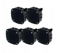 EDO Set 5x Caja de Superficie IP44 Hermética 88x88x40 mm Negra, 4 Entradas, sin Halógenos - Caja de Distribución con Bornes y Cierre con “TORNILLOS” Interior/Exterior