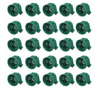 EDO Technic - Caja Empotrada Eléctrica de Conexión Plana FI60 para Mecanismos - Profundidad 45 mm - Caja de Pared Redonda Verde con Tornillos para Paredes de Ladrillo y Yeso - 25 Unidades