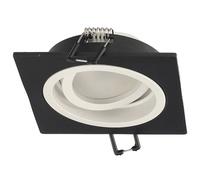 EDO, TULID SQ Foco Empotrable Negro, Centro Blanco, Orientable y Cuadrado, Casquillo GU10, Lámpara Empotrada en el Techo de Aluminio, EDO777534