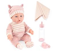 eDollable Juego de muñecas de Juguete de 30 cm con Accesorios Que Incluyen biberón, Manta Suave, Chupete y Conjuntos extraíbles. Regalo Ideal para niñas de más de 3 años